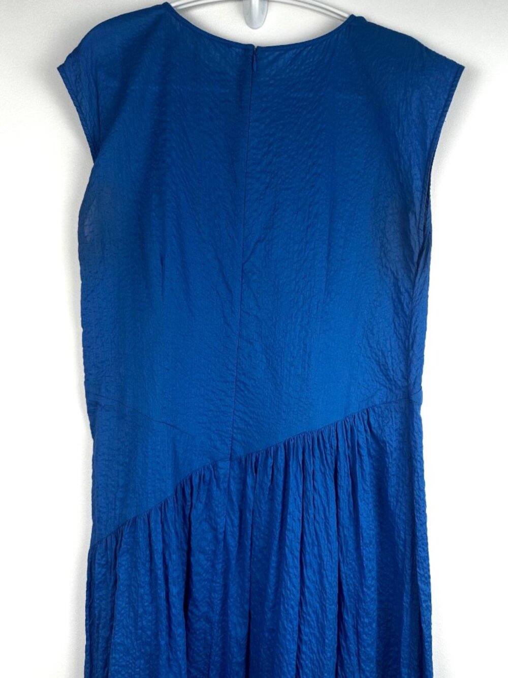 FRAME Women’s Blue 100% Cotton Tiered Maxi Dress Cap Sleeve LWWD0583 - Picture 3 of 9